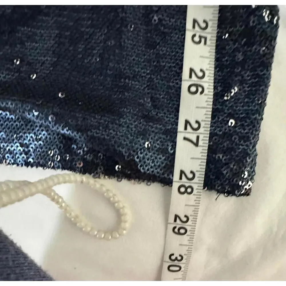 NWT Anthropologie Moulinette Soeurs Blue Silver Sequin Short Mini Dress Size XS - Picture 9 of 9